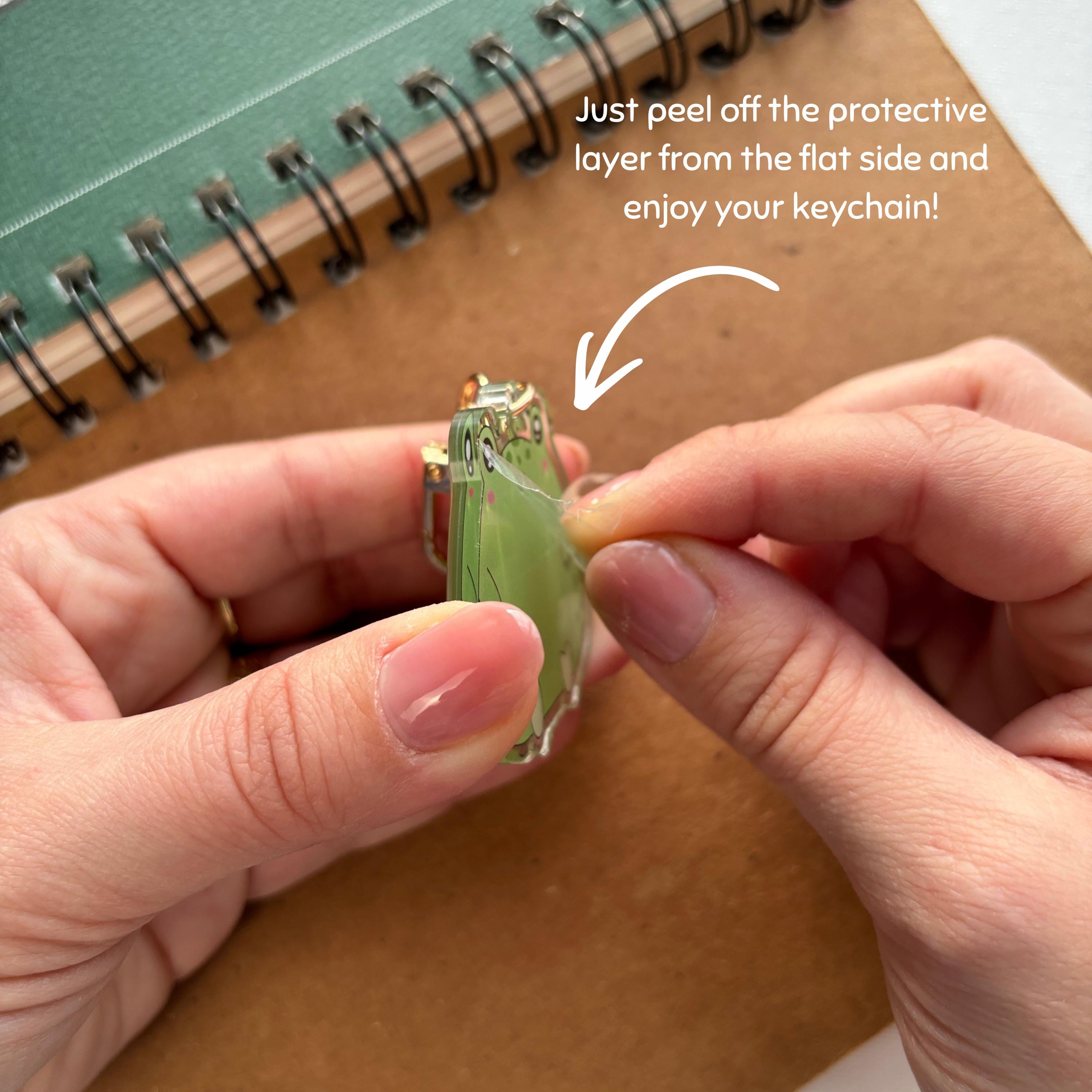 Cozy goose reading Acrylic Keychain