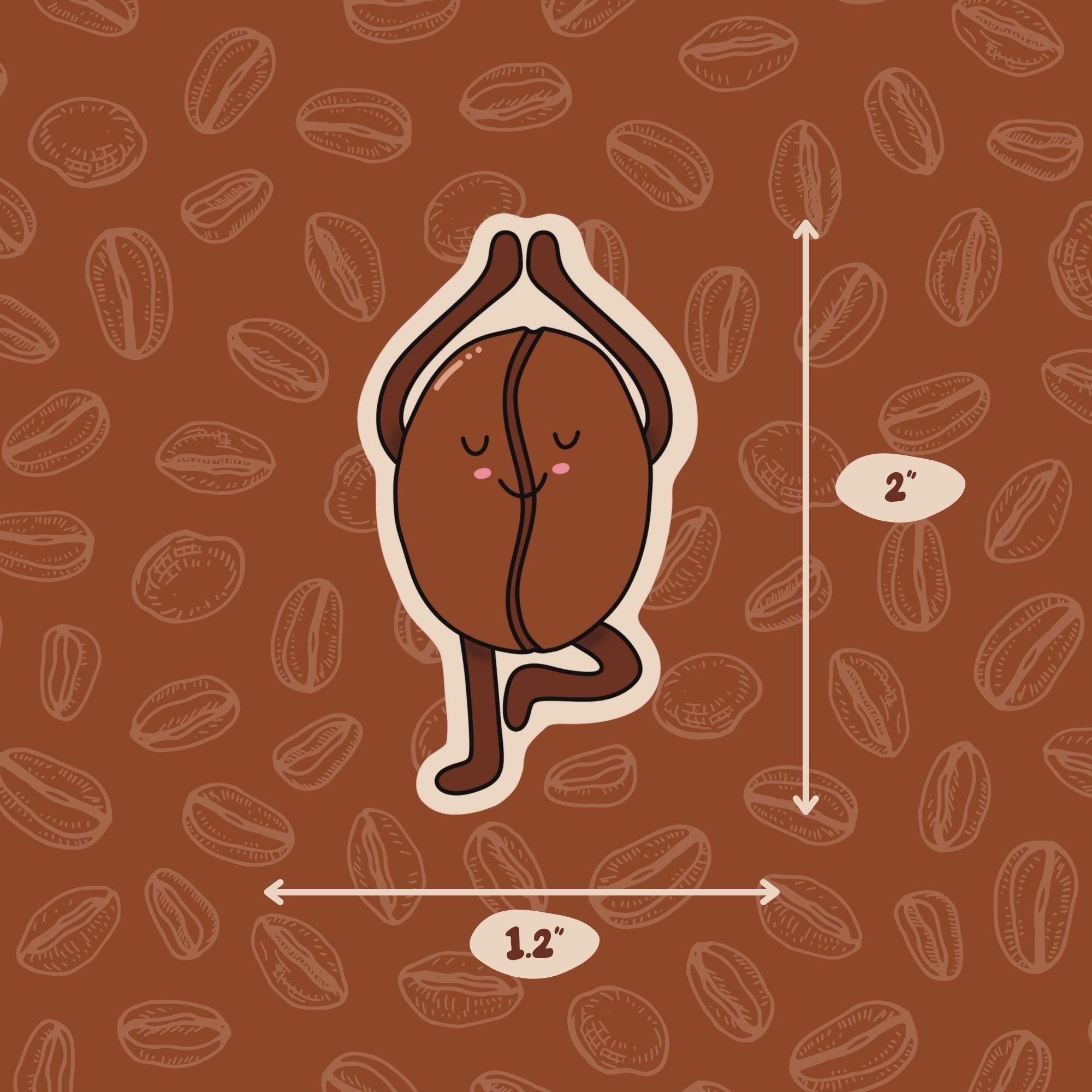 Coffee Beans Yoga Set Vinyl Sticker