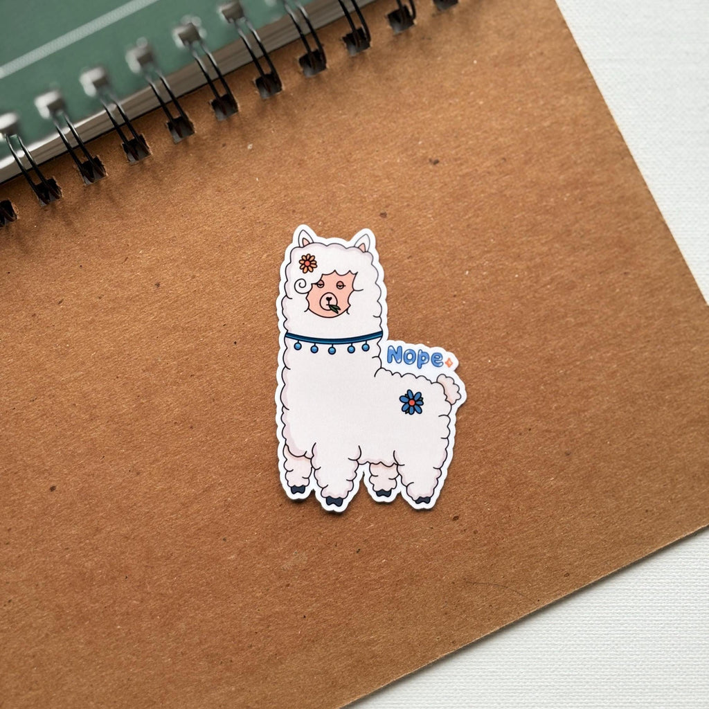 Nope Llama Vinyl Sticker