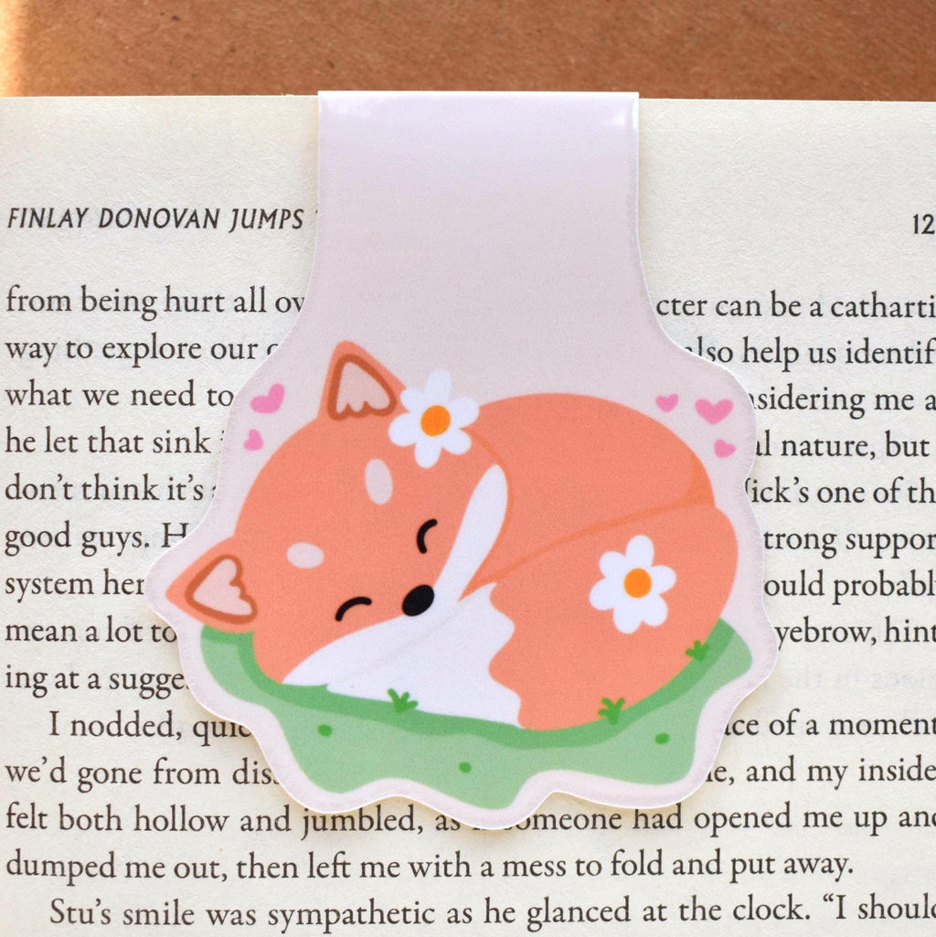 Sleepy Fox Magnetic Bookmark