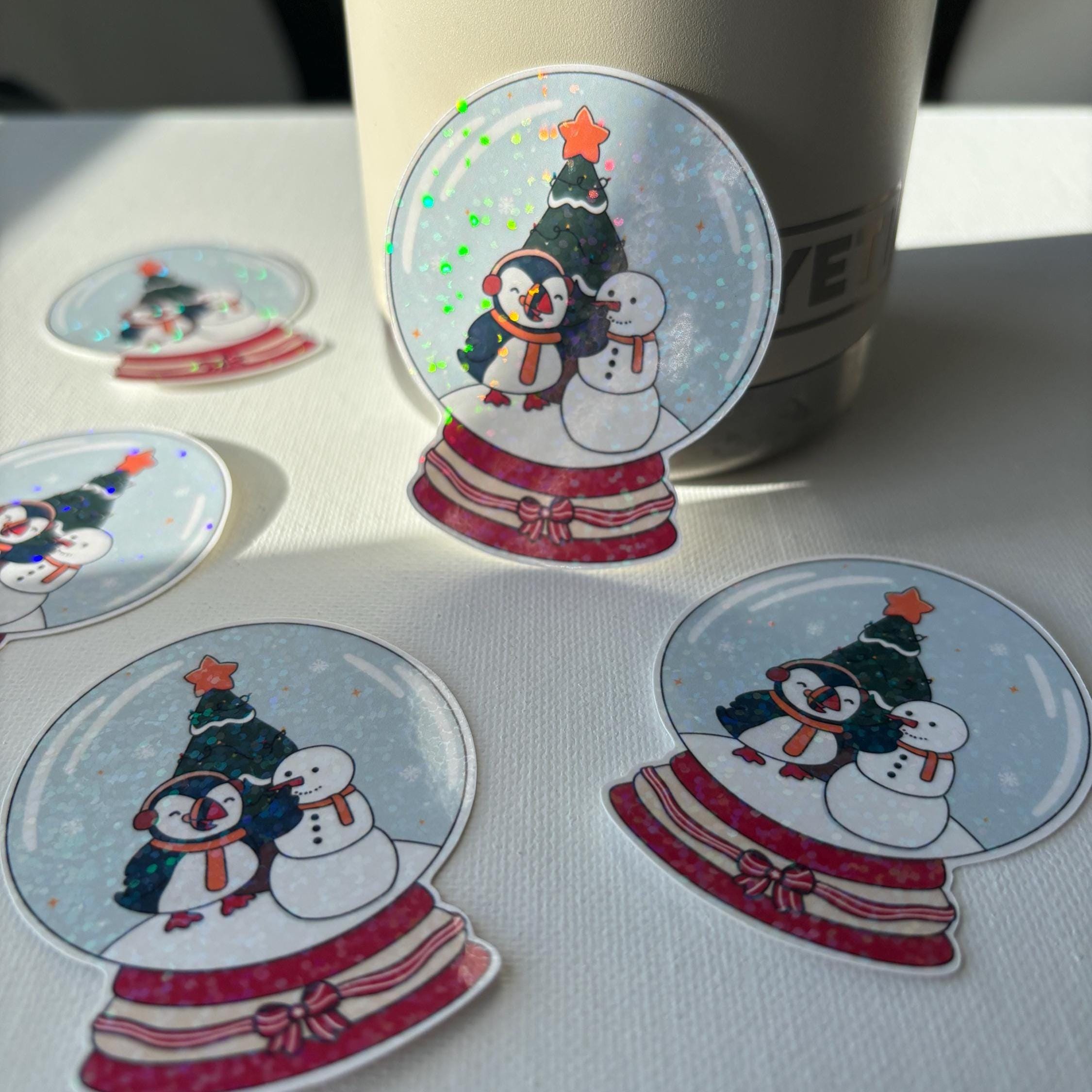 Snowball Puffin Vinyl Sticker