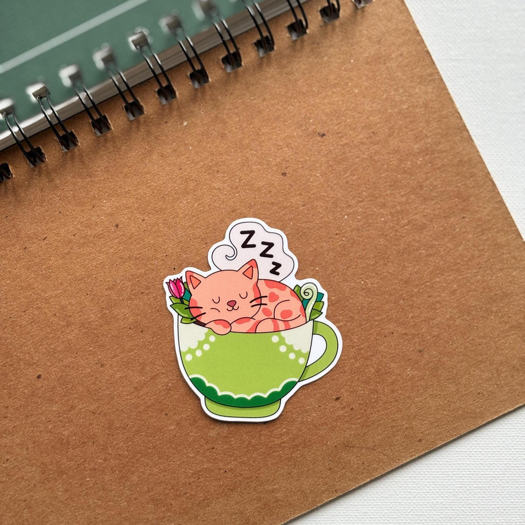 Sleepy Cat Vinyl Sticker