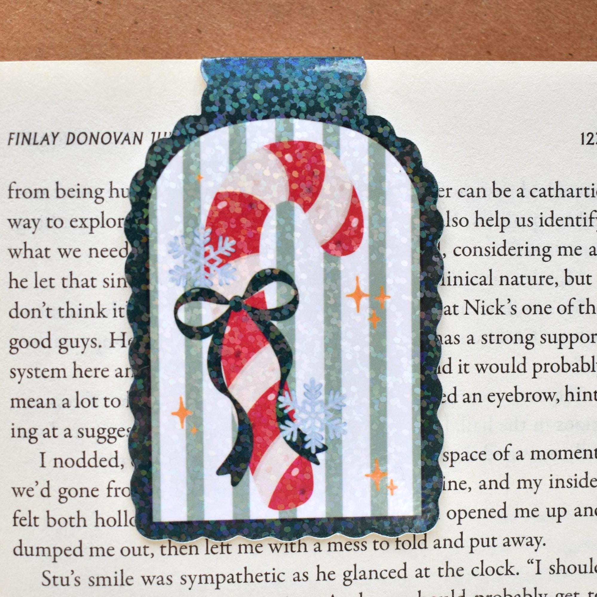 Candy Cane Magnetic Bookmark
