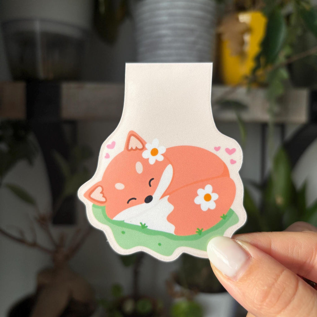 Sleepy Fox Magnetic Bookmark