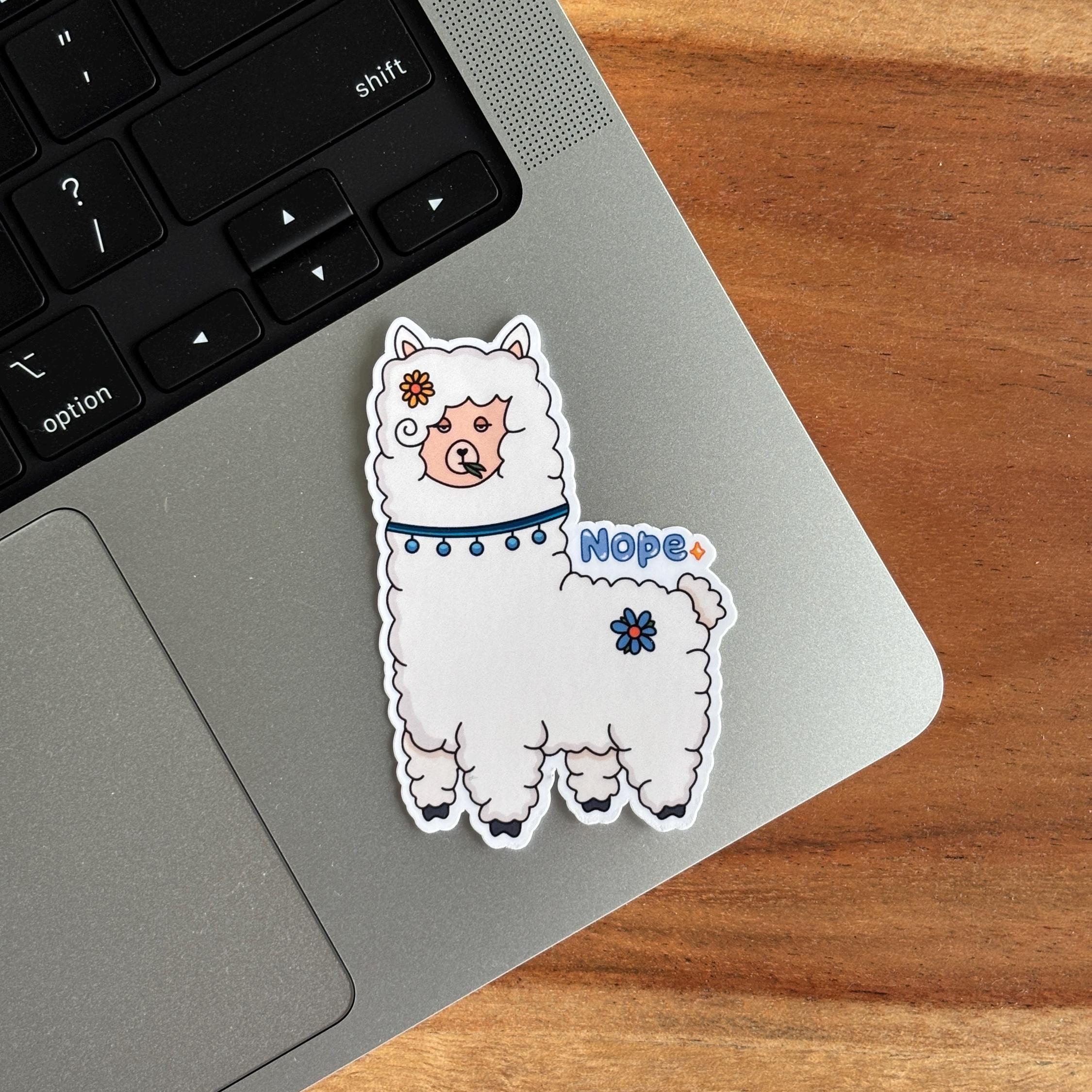 Nope Llama Vinyl Sticker