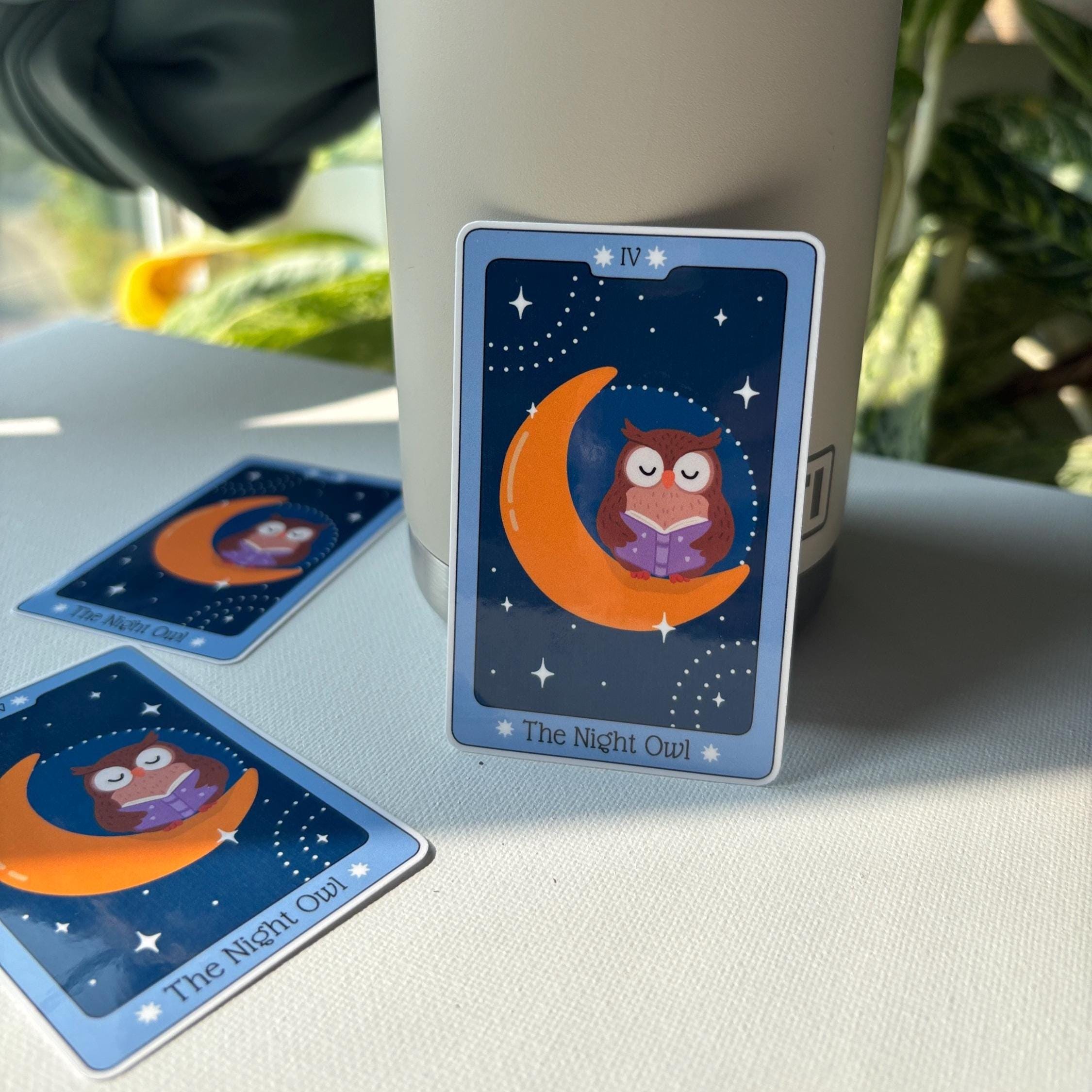 Night Owl Tarot Card Vinyl Sticker