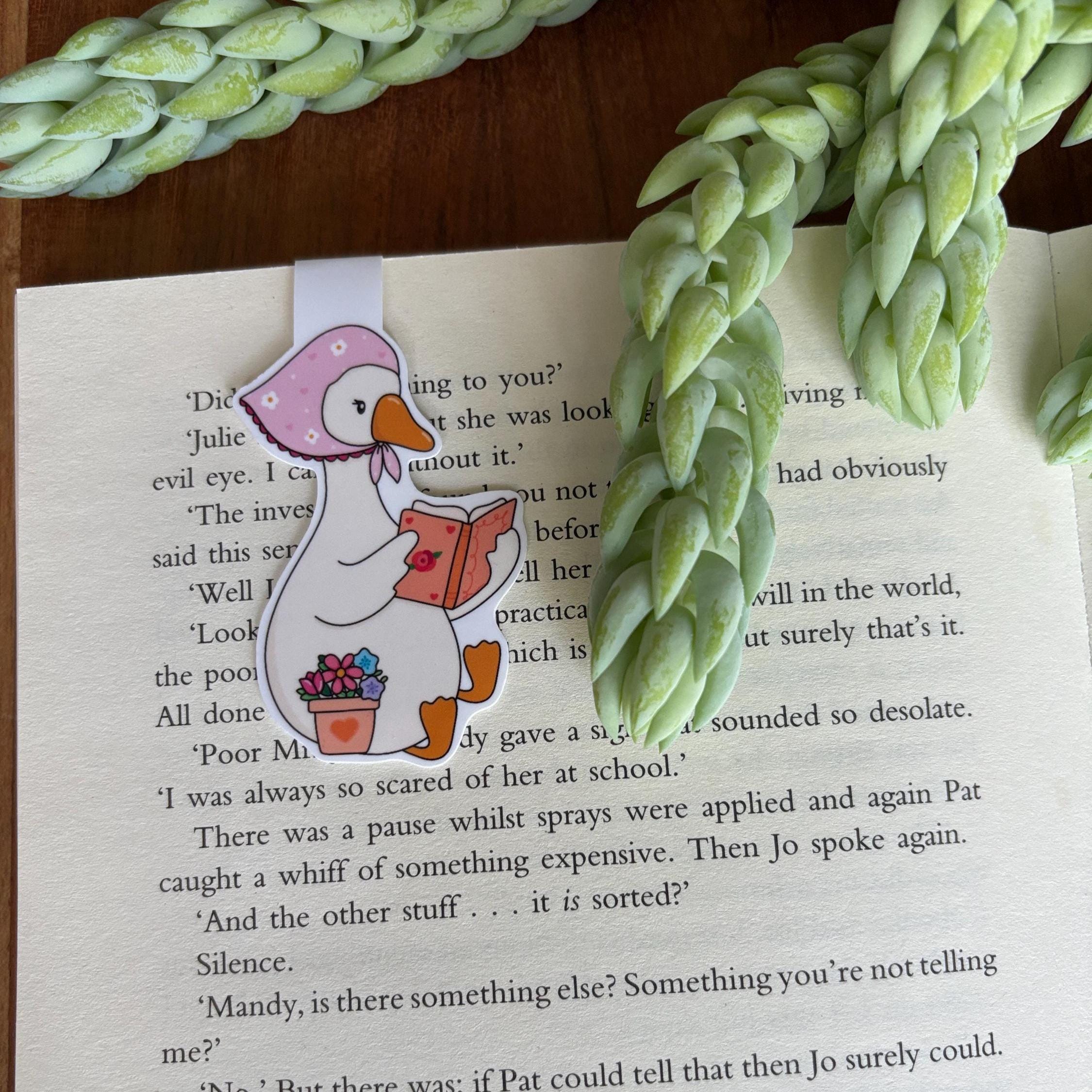 Goose Reading a Book Magnetic Bookmark
