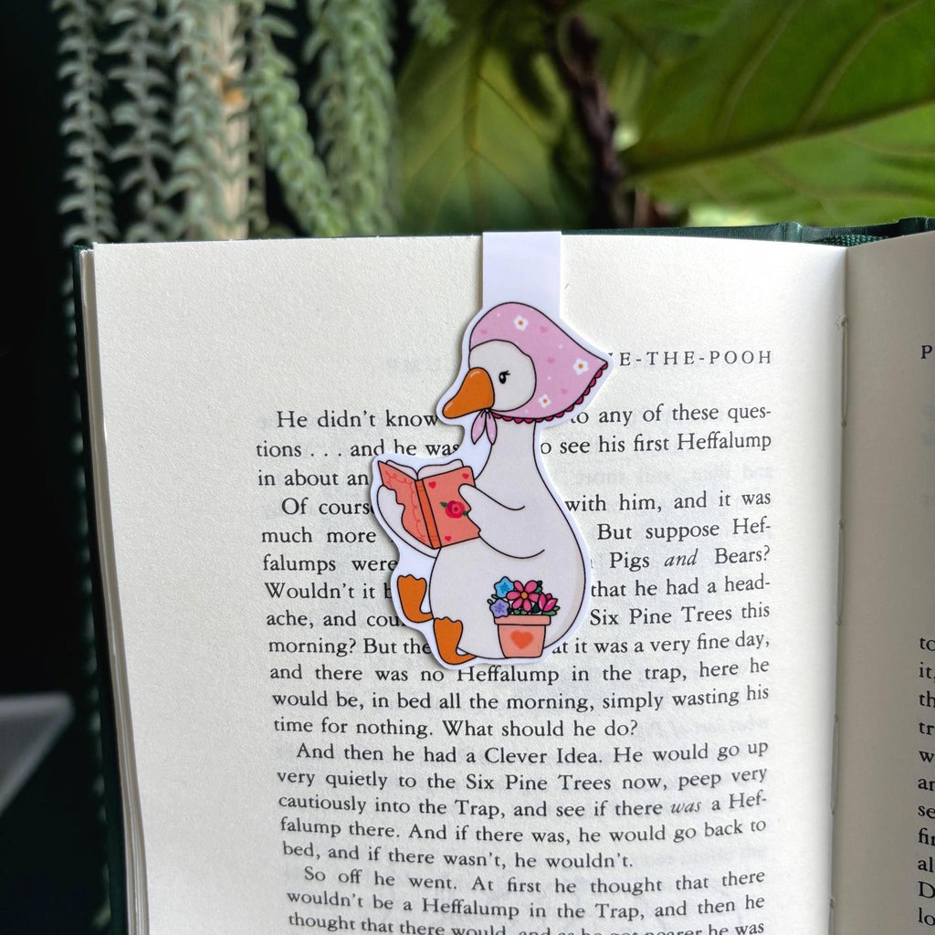 Goose Reading a Book Magnetic Bookmark