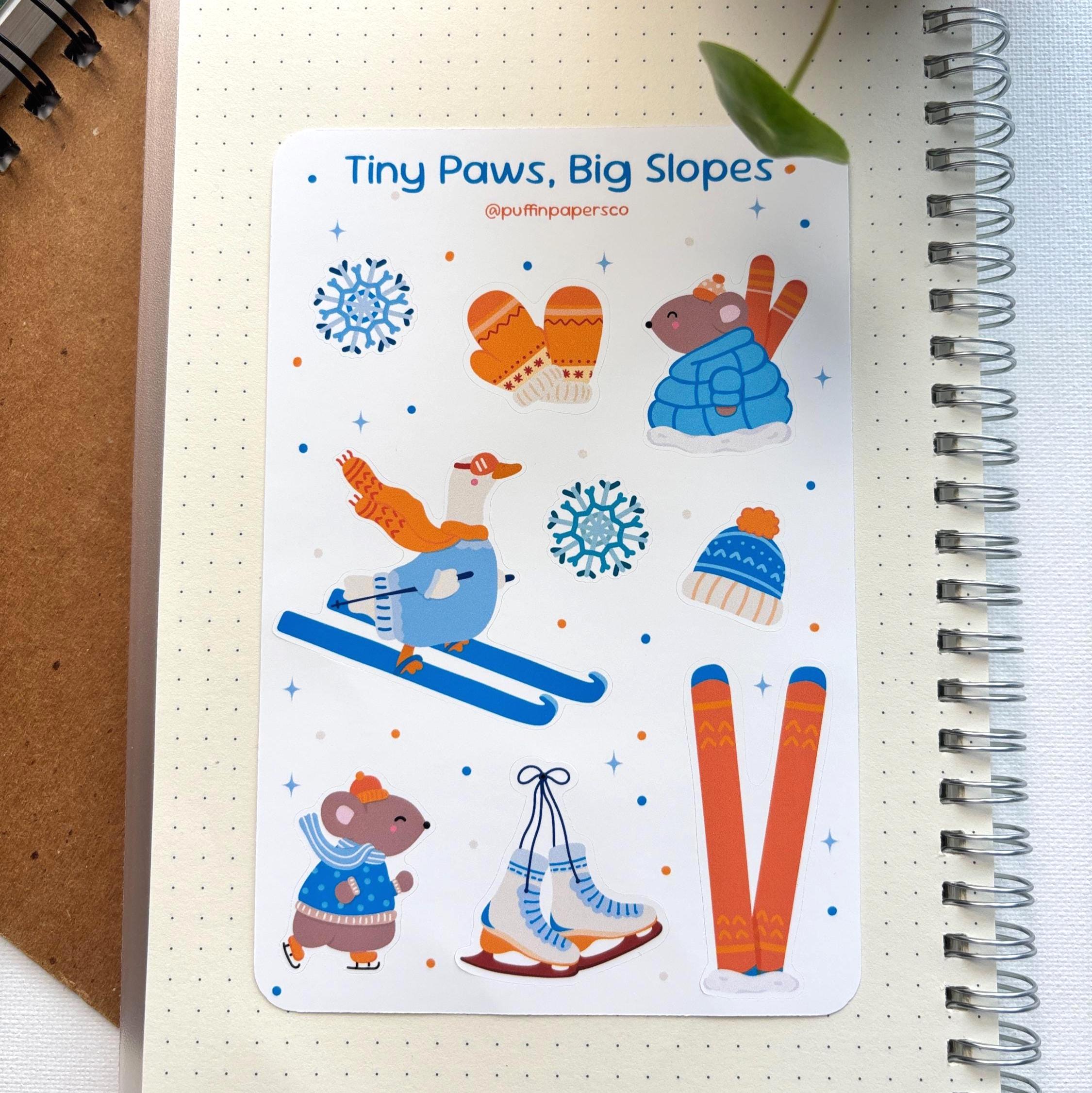 Tiny Paws, Big Slopes Sticker Sheet