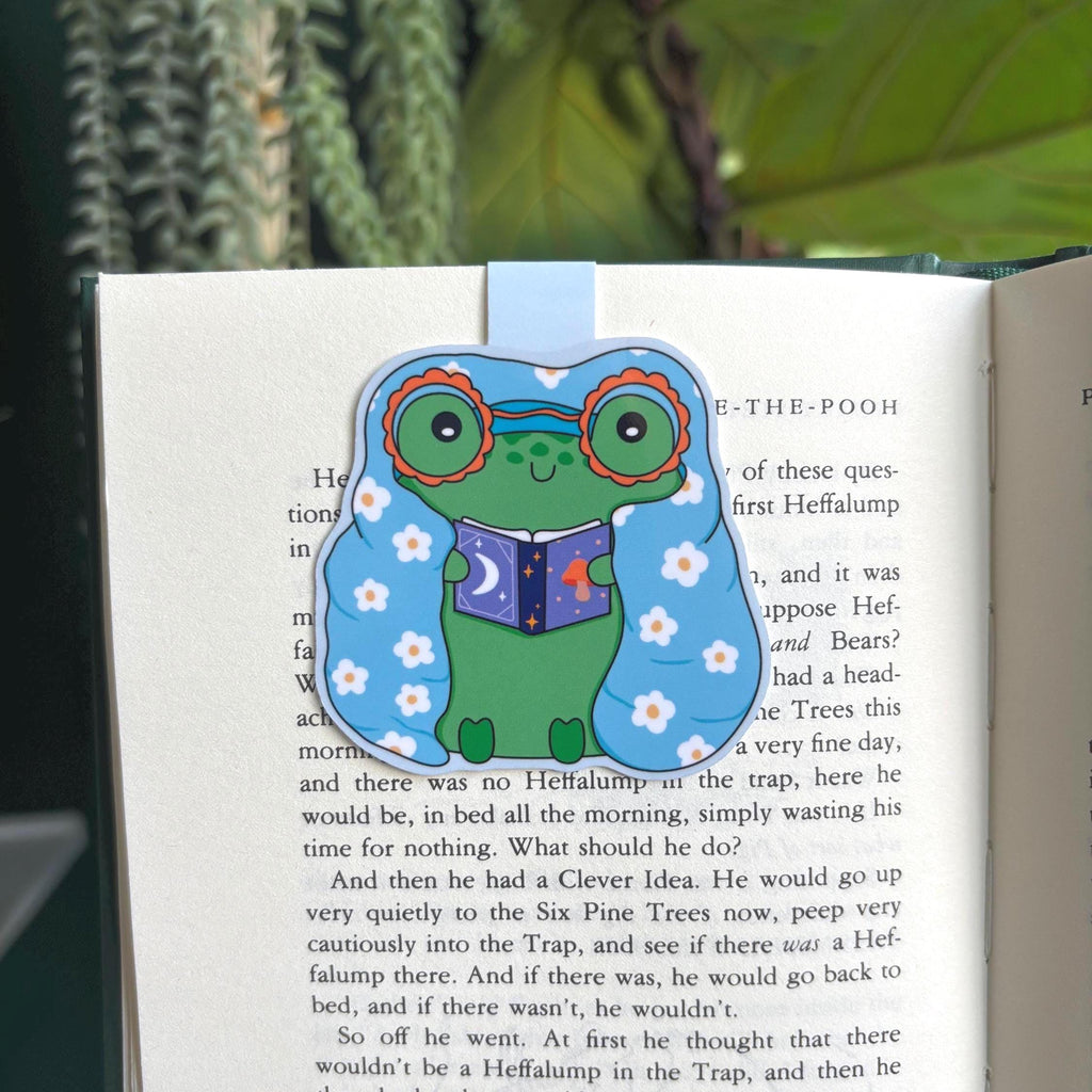 Frog Reading Book Magnetic Bookmark