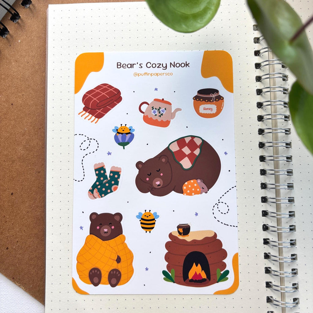 Bear's Cozy Nook Sticker Sheet