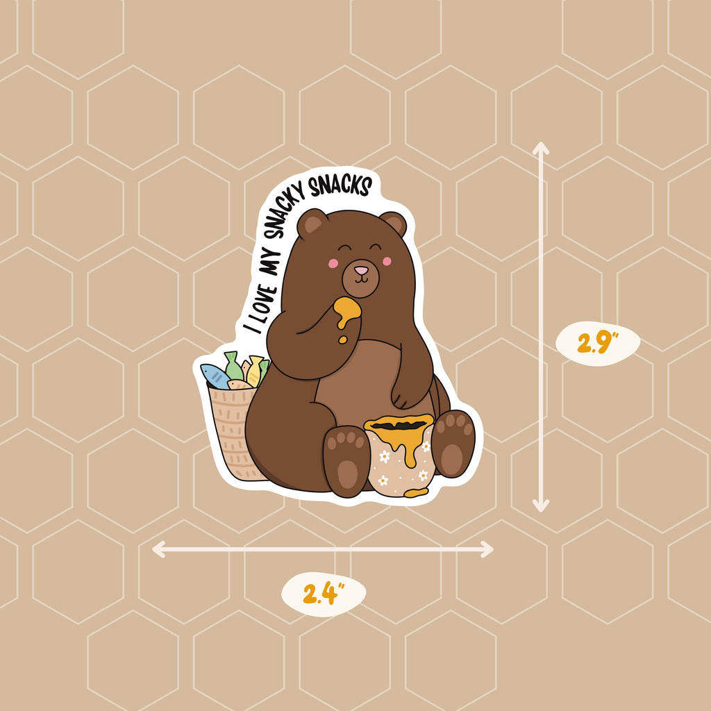 Snacky Snacks Bear Vinyl Sticker