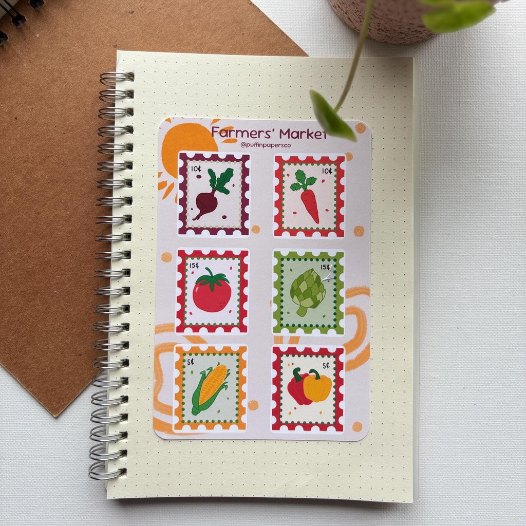 Farmers' Market Stamps Sticker Sheet