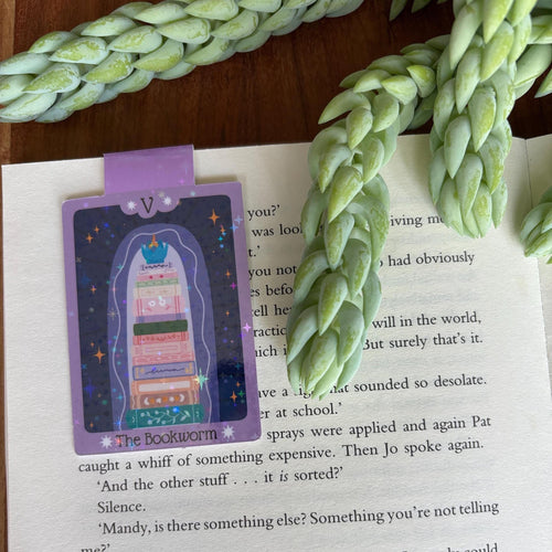 Bookworm Tarot Card Magnetic Bookmark