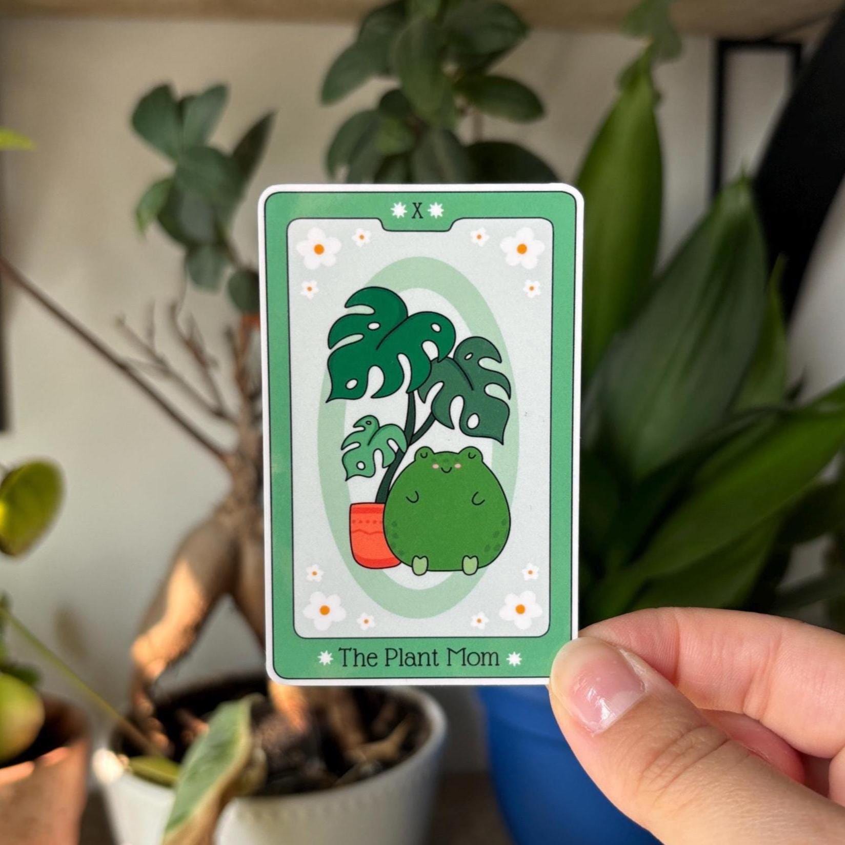 Plant Mom Tarot Card Vinyl Sticker