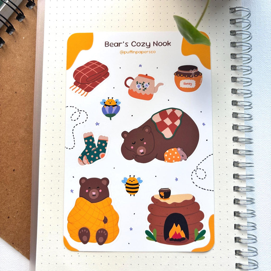 Bear's Cozy Nook Sticker Sheet